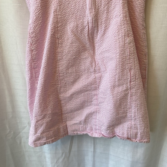 Lilly Pulitzer Vivienne Ruffle One Shoulder Dress Pink And Whir Seersucker Sz 4 - Picture 12 of 13